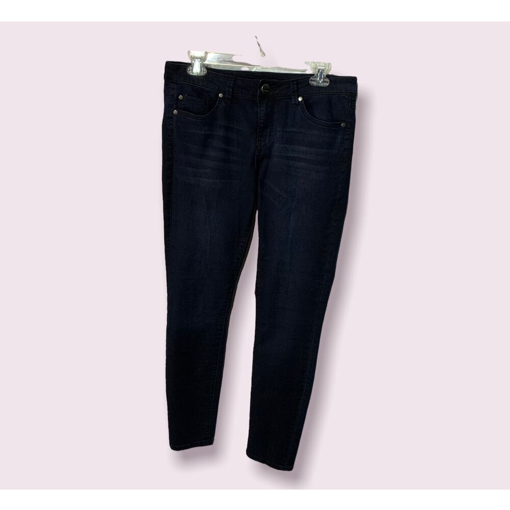 Harper Women's Mid-Rise Dark Rinse Stretch Skinny Denim Jeans Blue Size 29